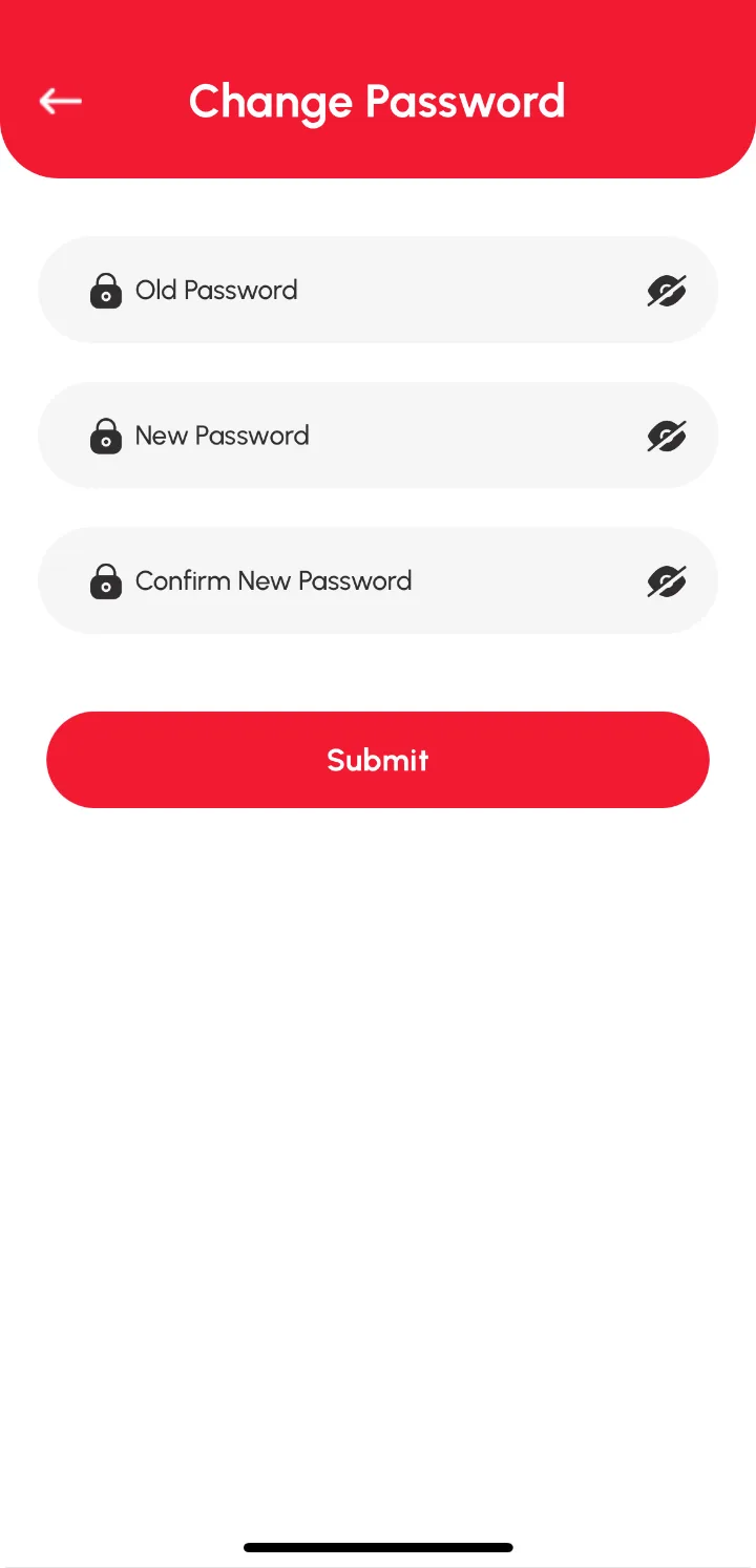 Loggy app screenshot: Changing your password from Settings (3 of 3)