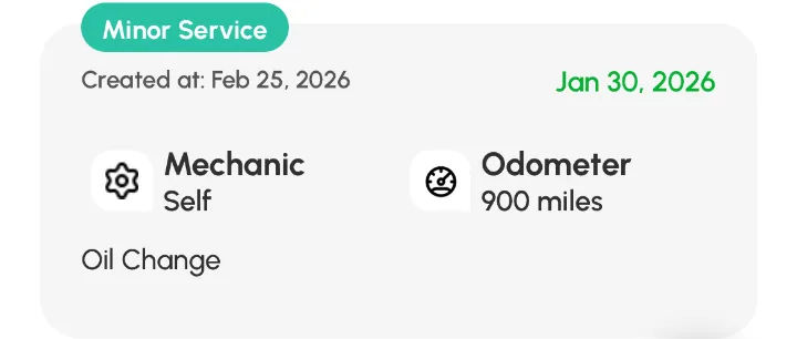 Loggy app screenshot: Log card showing the log date and entry date